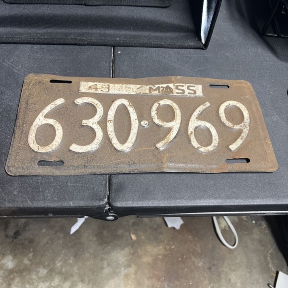 Vintage 1949 49‎ Massachusetts License Plate Mass 630969